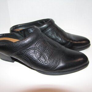 Ariat 7.5 Southwestern Black Leather Almond Toe Mules